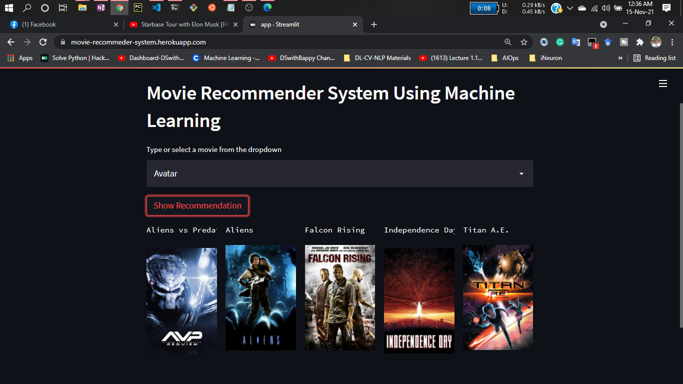 Movie Recommender Interface