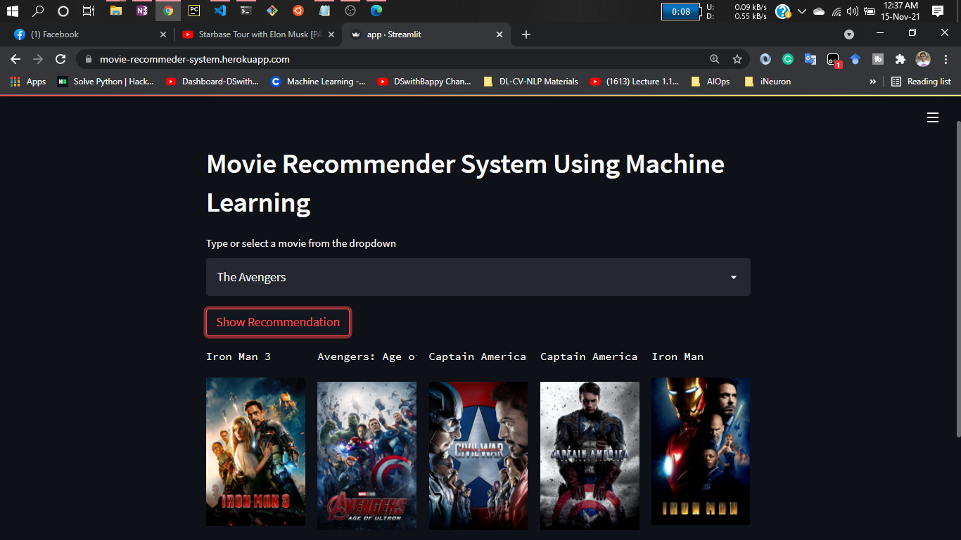 Movie Recommender Results